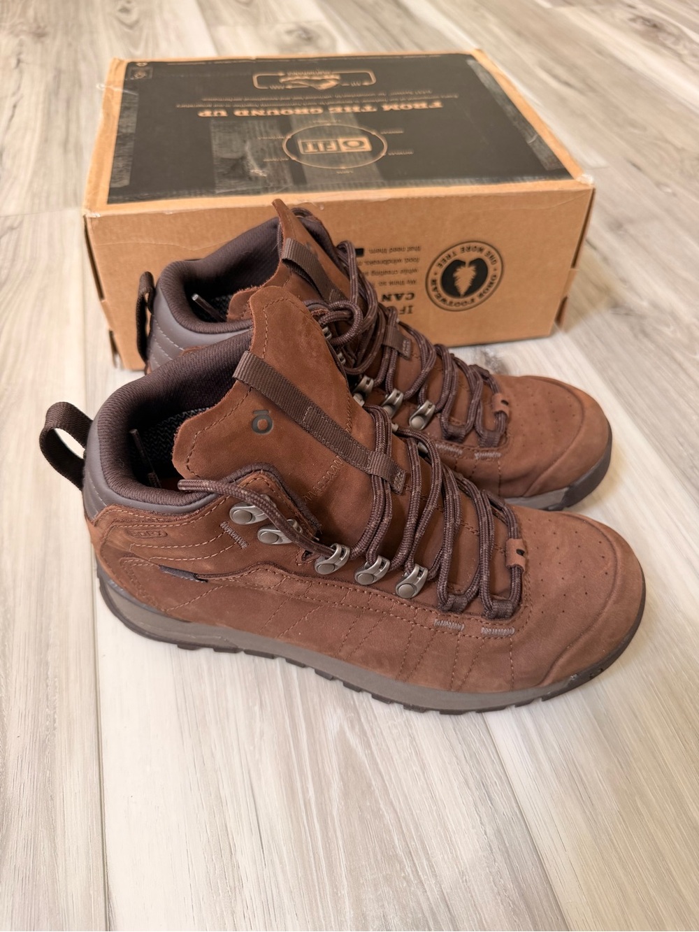 Oboz Bozeman Mid B-Dry Waterproof Hiking Boots Brown Men’s Size 8 EU 41